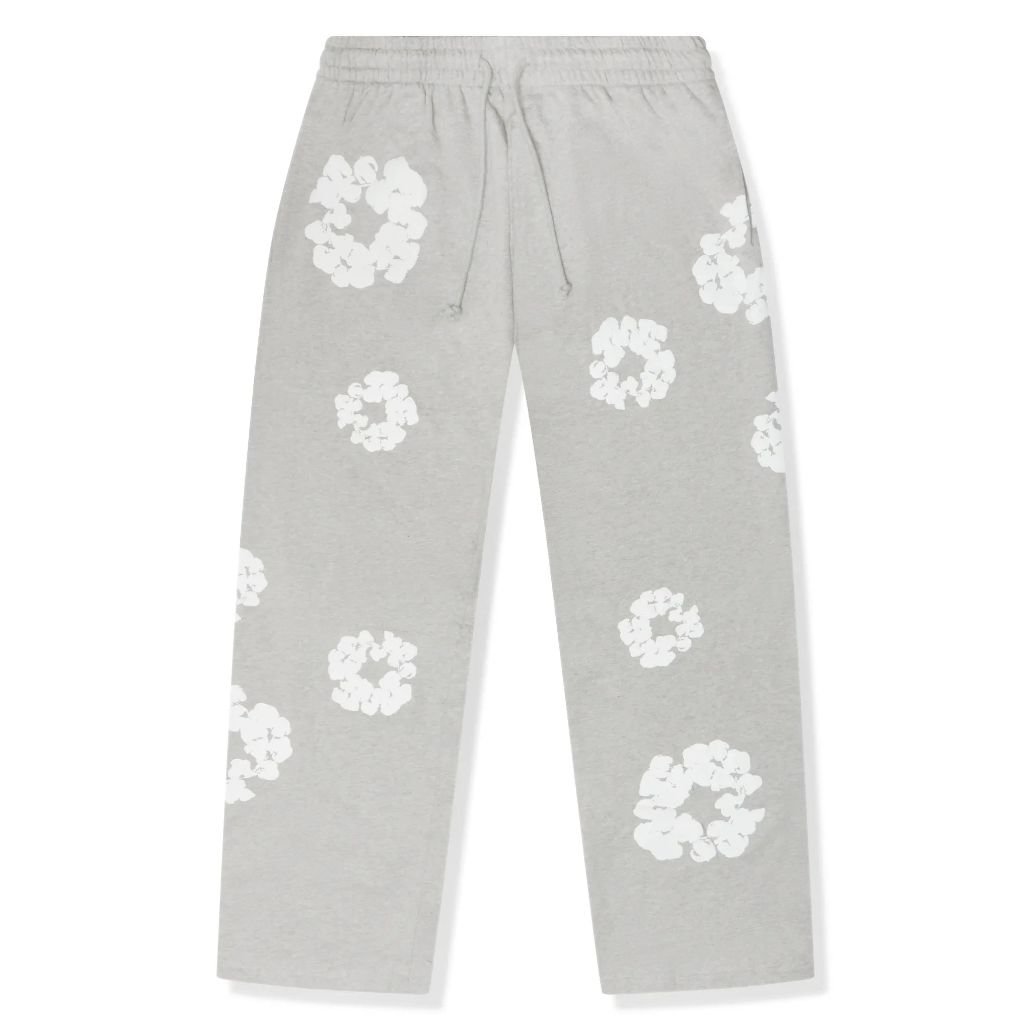 Front View of Denim Tears The Cotton Wreath Baggy Grey Sweatpants SS25BAS11402052